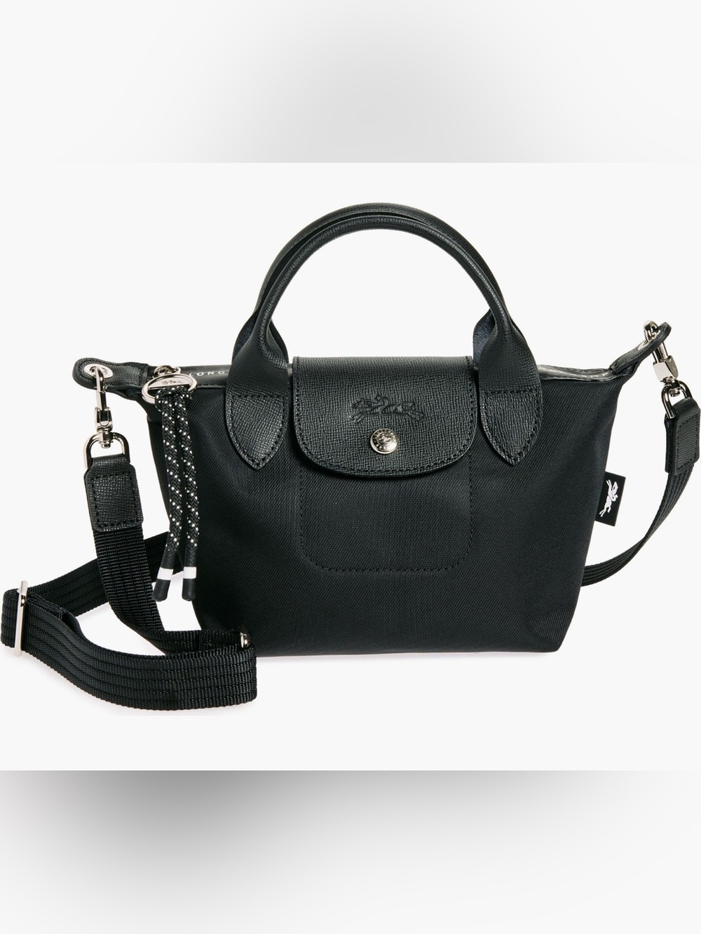 Longchamp Le Pliage Energy XS Handbag in Black Canvas